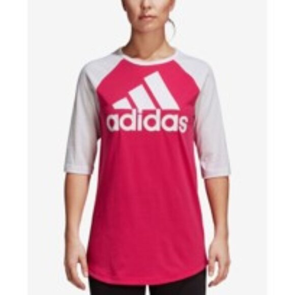 Women's Adidas Sport ID Raglan Baseball Half Sleeve Tee Shirt T-Shirt Medium VGC - Picture 5 of 5